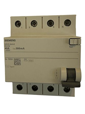 Siemens 40A 300mA 4Pol Kaçak Akım Rölesi (4 Adet)