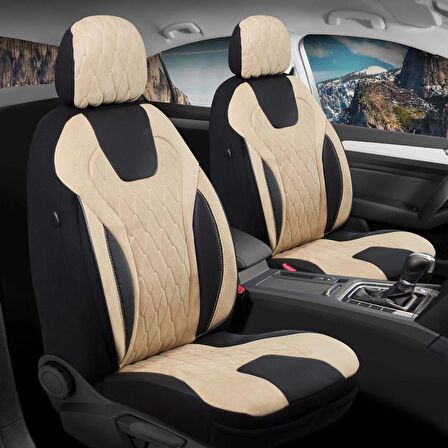 
Peugeot 106 Uyumlu Süet Oto Koltuk Kılıfı Ön Arka Set Bej Siena Model FS