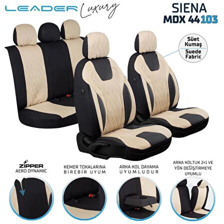 
Volvo 240 Uyumlu Süet Oto Koltuk Kılıfı Ön Arka Set Bej Siena Model FS