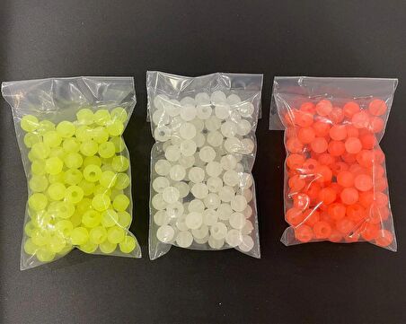 Sazan Silikon Boncuk Dip Yemi 10 Mm 3'lü Set 100''lü Pk