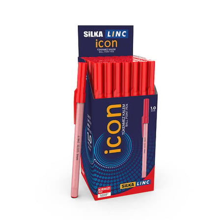 Silka Linc Icon 1.0 mm Kırmızı Tükenmez Kalem - 1 Adet