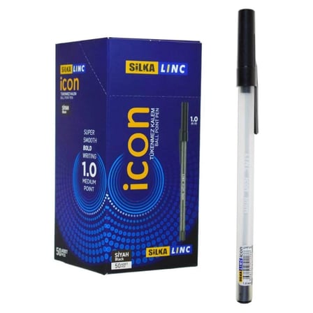 Silka Linc Icon 1.0 mm Siyah Tükenmez Kalem - 1 Adet