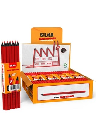 Silka HB Kurşun Kalem Kırmızı/Bordo Gövde - 48'li Paket