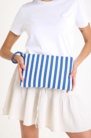 Premium Kadın Pamuk Dokuma Astarlı Renkli Clutch Portföy El Çantası