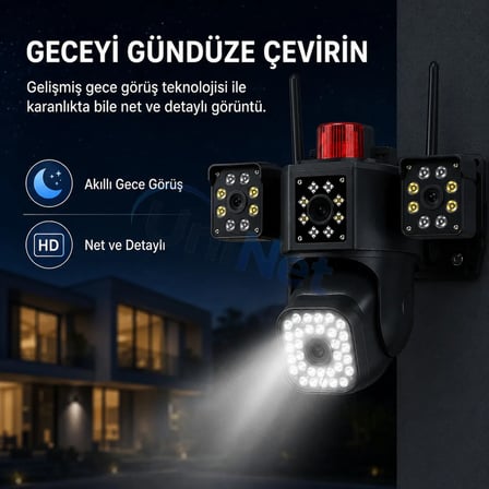 Uninet YS-42 4MP 4G SIM Kartlı PTZ Dış Mekan Güvenlik Kamerası Gece Görüşlü