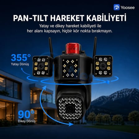 Uninet YS-42 4MP 4G SIM Kartlı PTZ Dış Mekan Güvenlik Kamerası Gece Görüşlü
