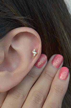 Şimşek Gold Piercing Helix Kıkırdak