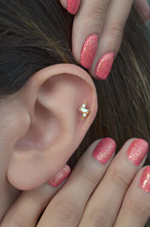 Şimşek Gold Piercing Helix Kıkırdak