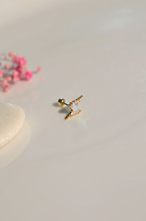 Şimşek Gold Piercing Helix Kıkırdak