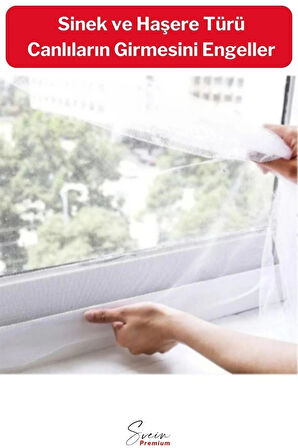 Ayarlanabilir Pratik Pencere Cam Kapı Sineklik Cırt Bantlı Hazır Yapışkanlı 0,75 cmx1,25 cm - 4 mt