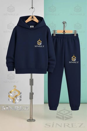 Çocuk UnısexSINREZ ALT UST LOGO Baskılı Kapşonlu Eşofman Takımı
