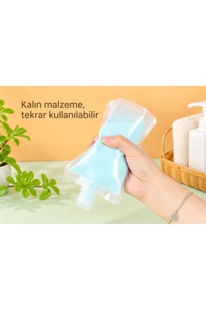 3 Adet 100ml Krem Şampuan Kabı Tekrar Kullanılabilir Set
