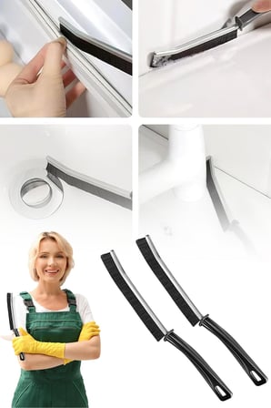 2 Adet Derz Arası Banyo Mutfak Dar Alan İnce Temizlik Fırçası Lavabo Fayans Detay Temizleme Fırçası