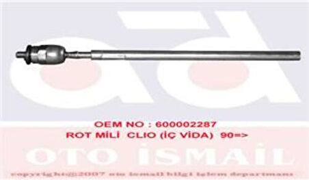 Sismak 120812 Rot Mili İç Vida Clio 90- 600002287