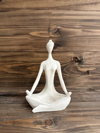 Ham Polyester Lotus Yoga Kadın Figürü