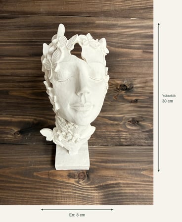 Ham Polyester Flora Dekoratif Kadın Büstü