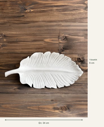 Ham Polyester Flora Yaprak Dekoratif Tabak Küçük