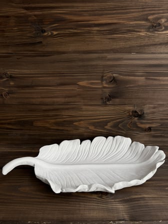 Ham Polyester Flora Yaprak Dekoratif Tabak Orta