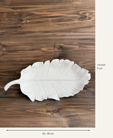 Ham Polyester Flora Yaprak Dekoratif Tabak Orta