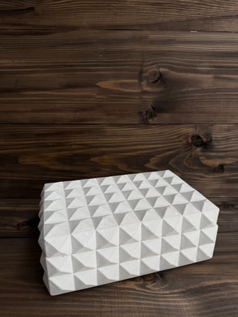 Ham Polyester Kivo Geometrik Kapaklı Kutu