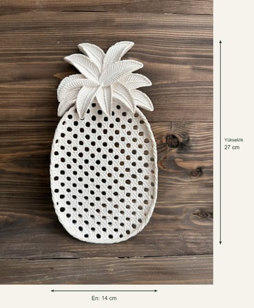 Ham Polyester Dekoratif Ananas Sunumluk