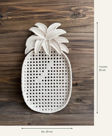 Ham Polyester Dekoratif Ananas Sunumluk Büyük
