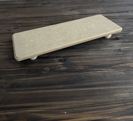 Ham Ahşap Dikdörtgen Ayaklı Sunumluk 14,5 × 40 cm