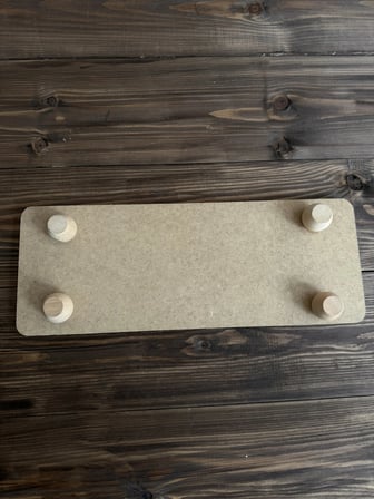 Ham Ahşap Dikdörtgen Ayaklı Sunumluk 14,5 × 40 cm