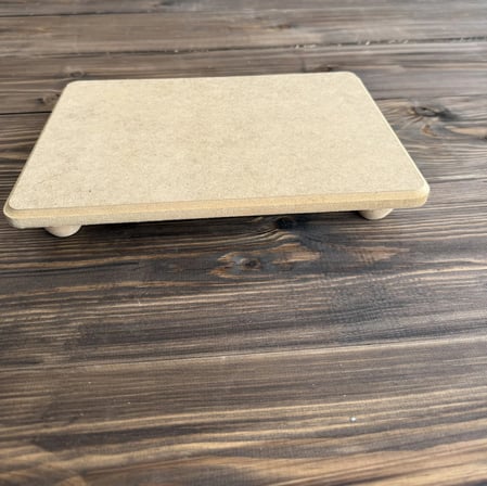 Ham Ahşap Dikdörtgen Ayaklı Sunumluk 20 × 30 cm