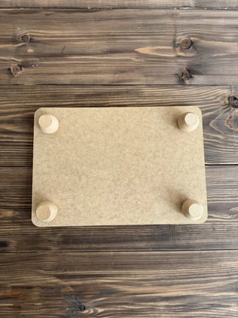Ham Ahşap Dikdörtgen Ayaklı Sunumluk 20 × 30 cm
