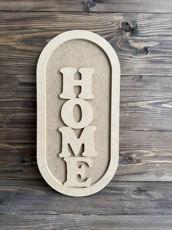 Ham Ahşap HOME Duvar Panosu