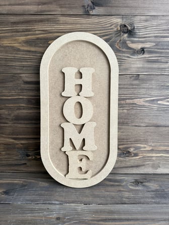 Ham Ahşap HOME Duvar Panosu