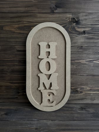 Ham Ahşap HOME Duvar Panosu