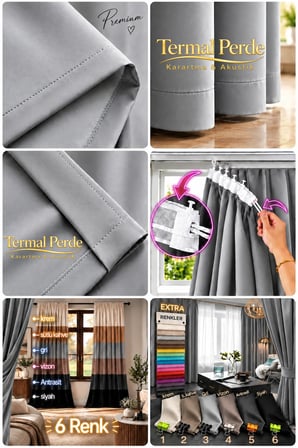 Dimout Karartma Blackout Perde - Gri