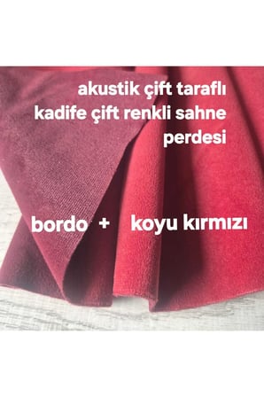Akustik Çift Taraflı Kadife Sahne Perdesi – Çift Renkli, Işık Geçirmez