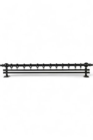 Ahşap Rustik Perde Askısı - Çift Raylı