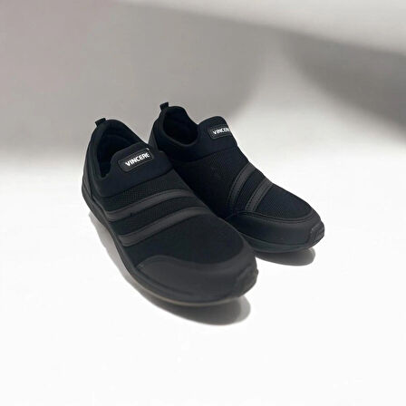 ERKEK GÜNLÜK SİYAH ÜST ŞERİTLİ SNEAKER 
