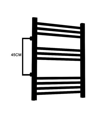 50/70cm 10 Borulu Mat Siyah Renk Yandan Girişli Havlupan Radyatör Banyo Isıtıcı Aks 45cm