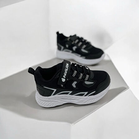 ERKEK ÇOCUK SİYAH ÜST BEYAZ ÇİZGİLİ SPOR 