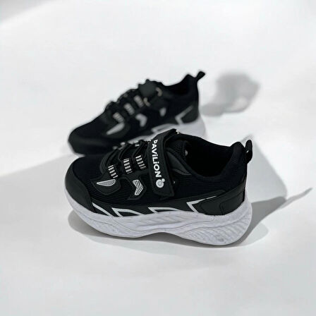 ERKEK ÇOCUK SİYAH ÜST BEYAZ ÇİZGİLİ SPOR 