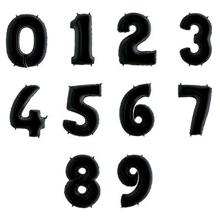 7 Yaş Siyah Folyo Balon 34 INC 76 CM
