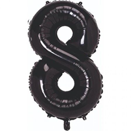 8 Yaş Siyah Folyo Balon 34 INC 76 CM