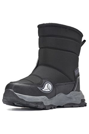 Unisex Günlük Çocuk Yüksek Kalın Kaymaz Taban Cırtlı Kürk Astarlı Soğuk Geçirmez Kar Botu  2221