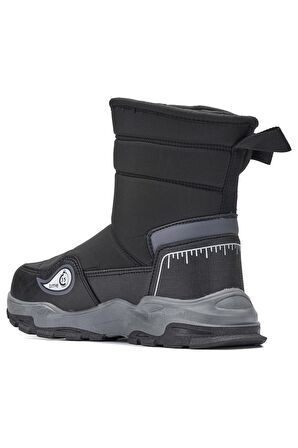 Unisex Günlük Çocuk Yüksek Kalın Kaymaz Taban Cırtlı Kürk Astarlı Soğuk Geçirmez Kar Botu  2221