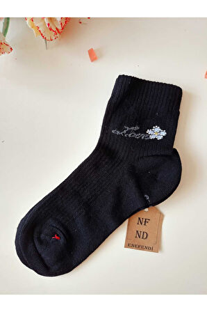 3 ÇİFT TAŞLI PAMUKLU BURUN DİKİŞSİZ LİKRALI KOKULU KISA KONÇ ÇORAP SİYAH KAHVE KADIN ÇORABI 36-40