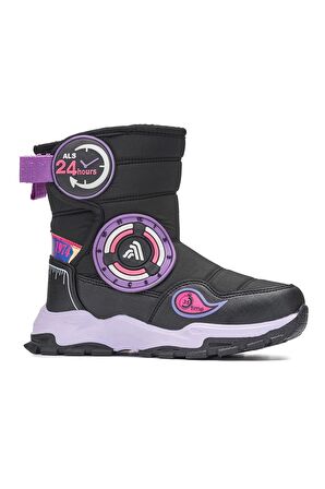 Unisex Günlük Çocuk Yüksek Kalın Kaymaz Taban Cırtlı Kürk Astarlı Soğuk Geçirmez Kar Botu  2221