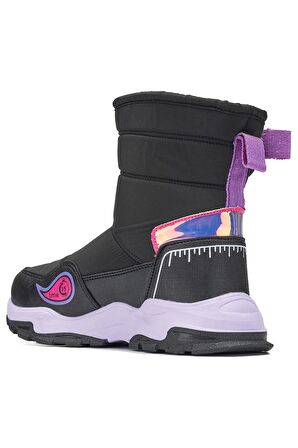 Unisex Günlük Çocuk Yüksek Kalın Kaymaz Taban Cırtlı Kürk Astarlı Soğuk Geçirmez Kar Botu  2221