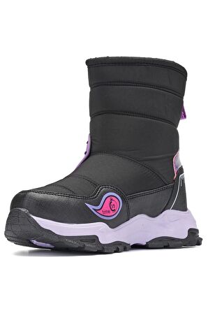 Unisex Günlük Çocuk Yüksek Kalın Kaymaz Taban Cırtlı Kürk Astarlı Soğuk Geçirmez Kar Botu  2221