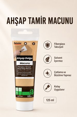 Siyah Renk Ahşap Parke Tamir Macunu Mobilya Masa Dolgu Çatlak Çizik Giderici 125 ML