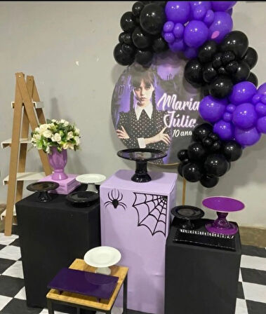 25 Adet Siyah, 25 Adet Mor Balon
